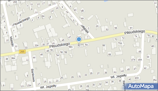 Kowal, Piłsudskiego Józefa, marsz., 62, mapa Kowal