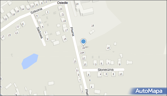 Kowal, Piwna, 14, mapa Kowal