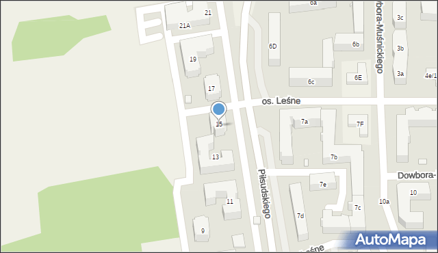 Koziegłowy, Piłsudskiego Józefa, marsz., 15, mapa Koziegłowy