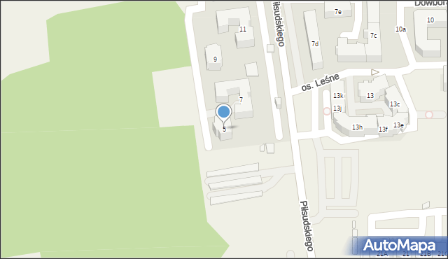 Koziegłowy, Piłsudskiego Józefa, marsz., 5, mapa Koziegłowy