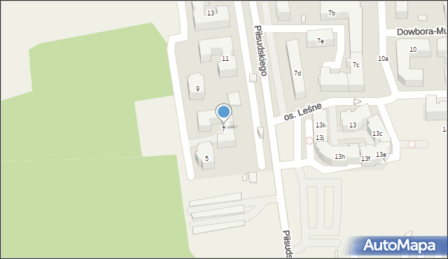 Koziegłowy, Piłsudskiego Józefa, marsz., 7, mapa Koziegłowy