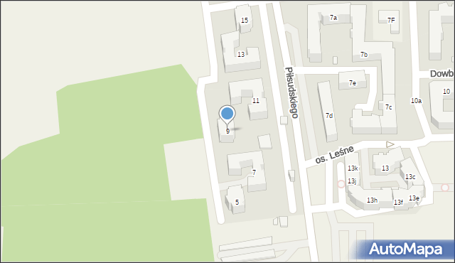 Koziegłowy, Piłsudskiego Józefa, marsz., 9, mapa Koziegłowy