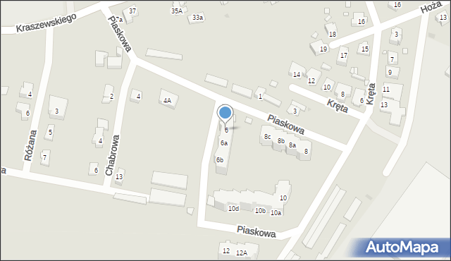 Kożuchów, Piaskowa, 6, mapa Kożuchów