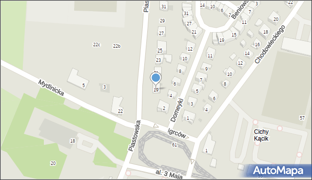 Kraków, Piastowska, 19, mapa Krakowa