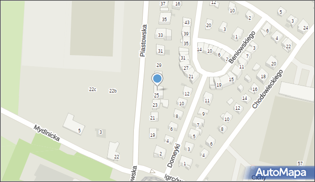 Kraków, Piastowska, 25a, mapa Krakowa