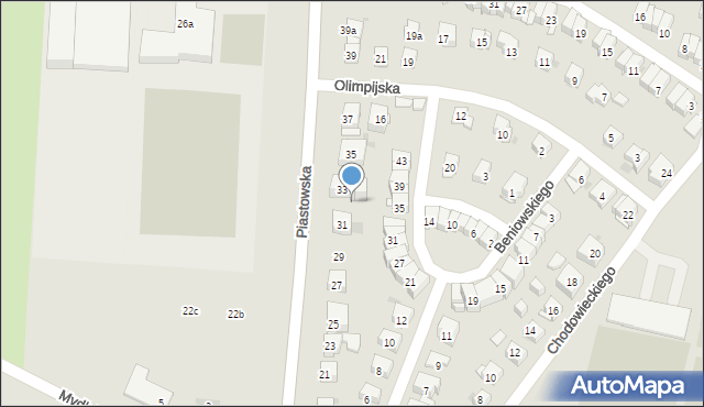Kraków, Piastowska, 33a, mapa Krakowa