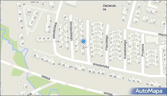 Kraków, Piwnika-Ponurego Jana, mjr., 10, mapa Krakowa