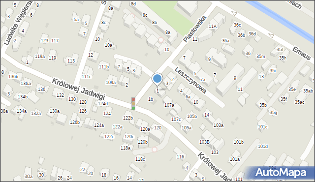 Kraków, Piastowska, 1, mapa Krakowa