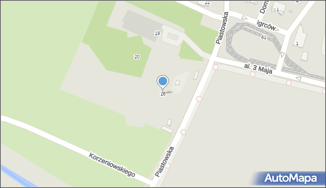 Kraków, Piastowska, 16, mapa Krakowa