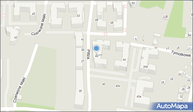 Kraków, Piltza Jana, dr., 42, mapa Krakowa