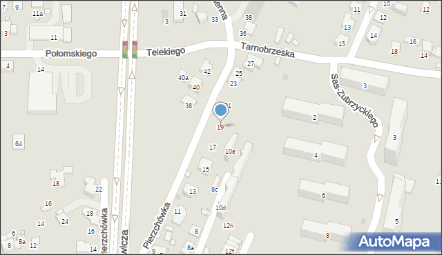 Kraków, Pierzchówka, 19, mapa Krakowa