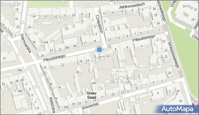 Kraków, Piłsudskiego Józefa, marsz., 12, mapa Krakowa