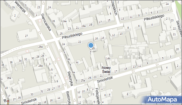 Kraków, Piłsudskiego Józefa, marsz., 20, mapa Krakowa