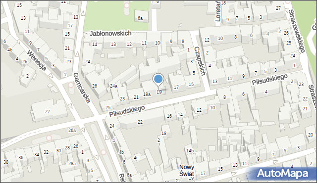 Kraków, Piłsudskiego Józefa, marsz., 19, mapa Krakowa