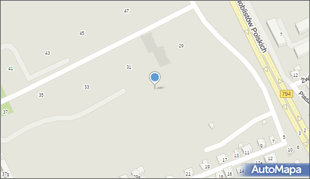 Kraków, Piaszczysta, 23, mapa Krakowa