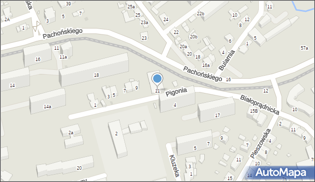 Kraków, Pigonia Stanisława, 11, mapa Krakowa