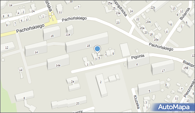 Kraków, Pigonia Stanisława, 3/5, mapa Krakowa