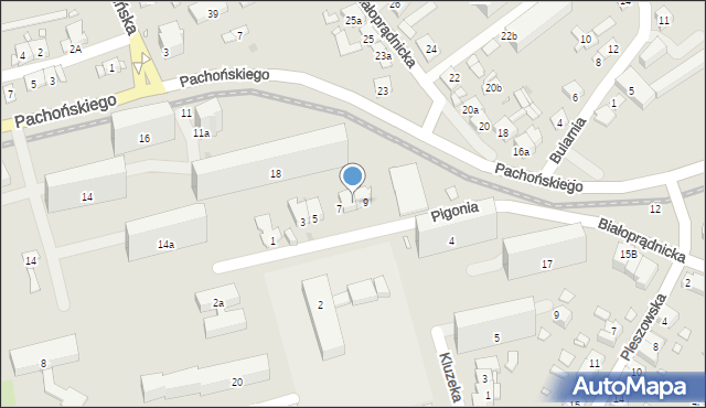 Kraków, Pigonia Stanisława, 7/9, mapa Krakowa