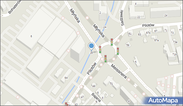 Kraków, Pilotów, 10, mapa Krakowa