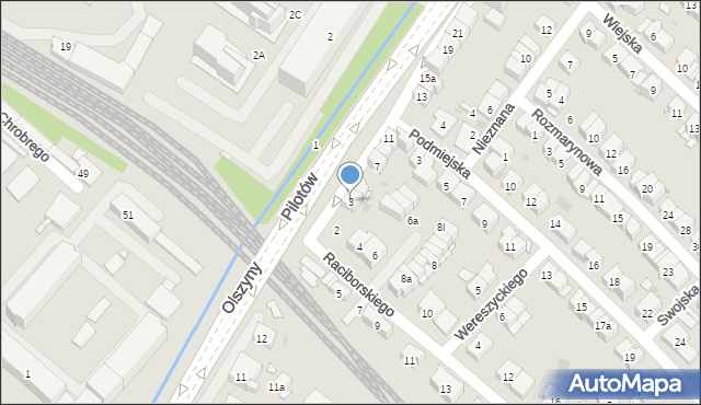 Kraków, Pilotów, 3, mapa Krakowa