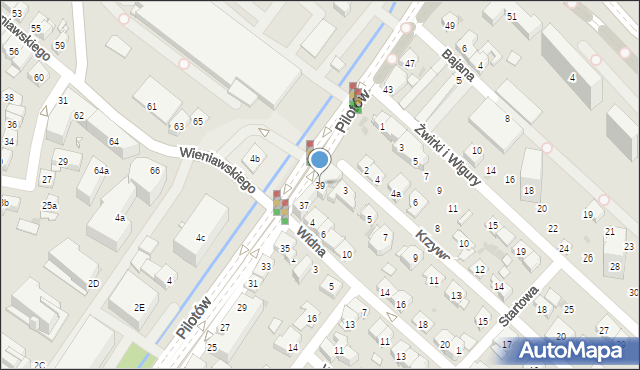 Kraków, Pilotów, 39, mapa Krakowa