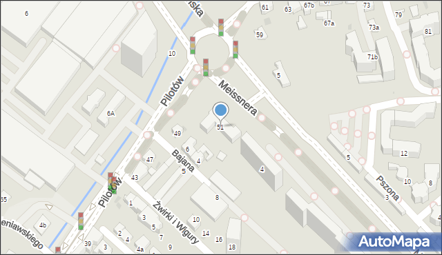 Kraków, Pilotów, 51, mapa Krakowa