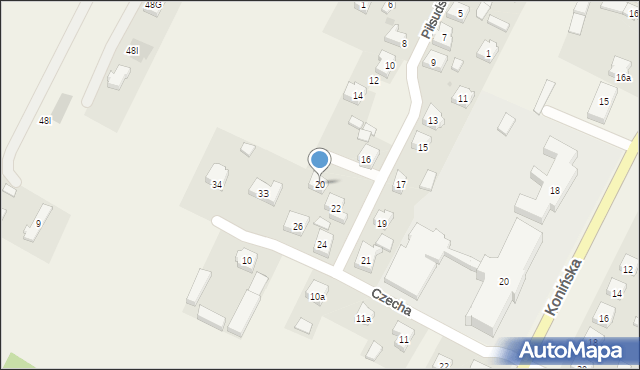 Kramsk, Piłsudskiego Józefa, marsz., 20, mapa Kramsk