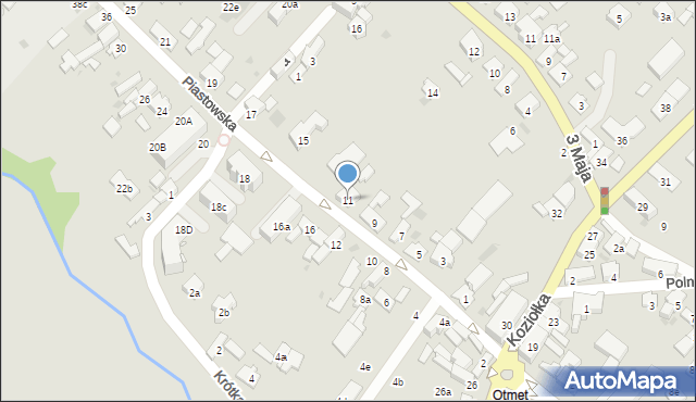 Krapkowice, Piastowska, 11, mapa Krapkowice