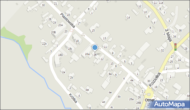 Krapkowice, Piastowska, 16, mapa Krapkowice