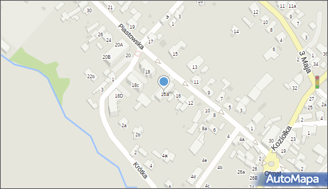 Krapkowice, Piastowska, 16a, mapa Krapkowice