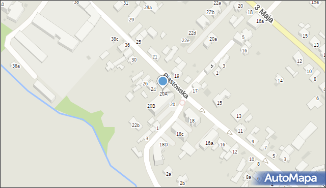 Krapkowice, Piastowska, 20A, mapa Krapkowice