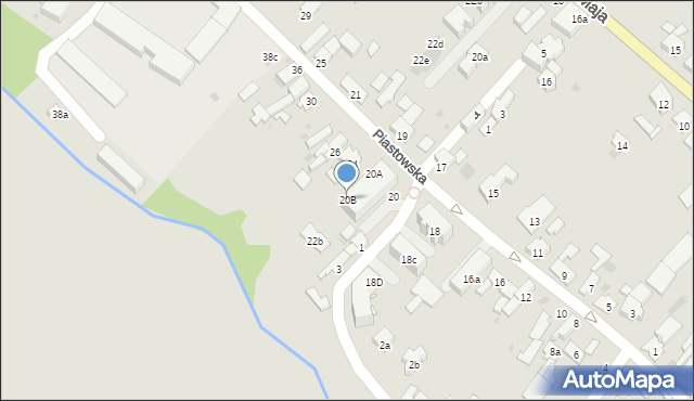 Krapkowice, Piastowska, 20B, mapa Krapkowice