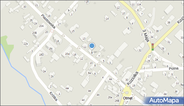 Krapkowice, Piastowska, 9, mapa Krapkowice