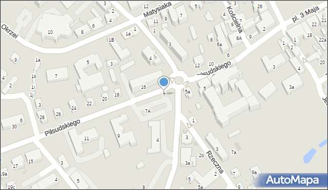 Krasnystaw, Piłsudskiego Józefa, marsz., 7, mapa Krasnystaw