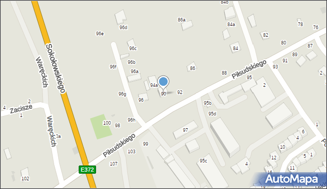 Krasnystaw, Piłsudskiego Józefa, marsz., 90, mapa Krasnystaw