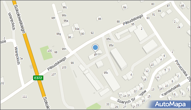 Krasnystaw, Piłsudskiego Józefa, marsz., 97, mapa Krasnystaw