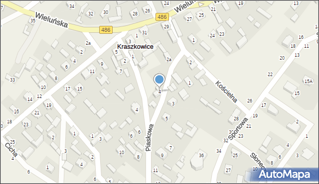 Kraszkowice, Piaskowa, 4, mapa Kraszkowice