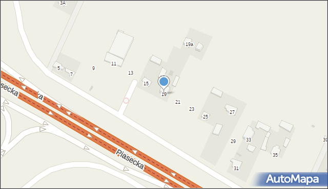 Krępiec, Piasecka, 19, mapa Krępiec