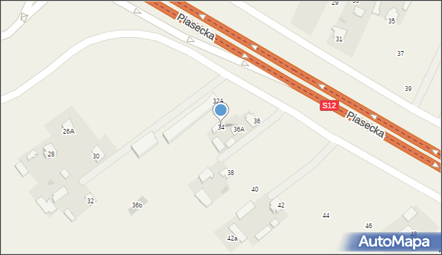Krępiec, Piasecka, 34, mapa Krępiec