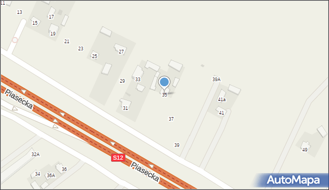 Krępiec, Piasecka, 35, mapa Krępiec