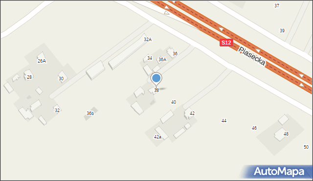 Krępiec, Piasecka, 38, mapa Krępiec