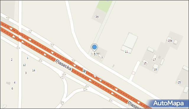 Krępiec, Piasecka, 5, mapa Krępiec