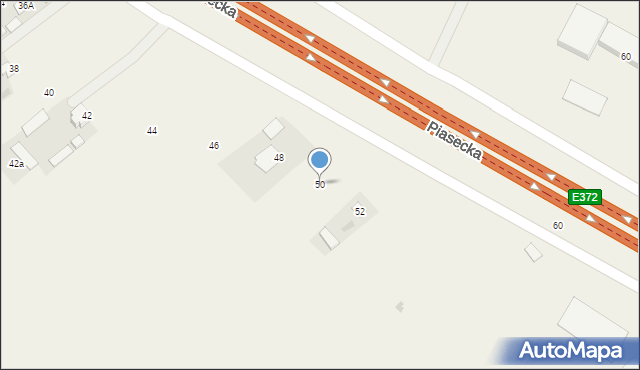 Krępiec, Piasecka, 50, mapa Krępiec