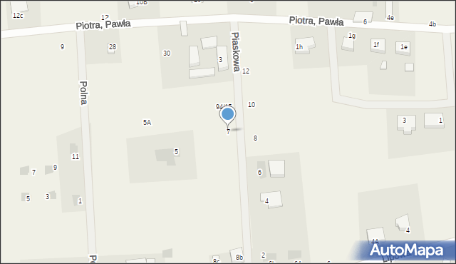 Krępsko, Piaskowa, 7, mapa Krępsko