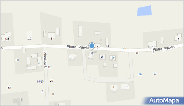 Krępsko, Piotra, Pawła, 1g, mapa Krępsko