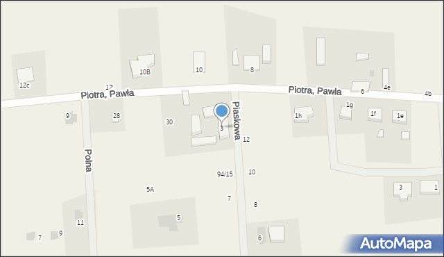 Krępsko, Piotra, Pawła, 3, mapa Krępsko