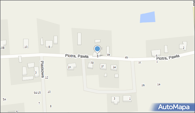 Krępsko, Piotra, Pawła, 6, mapa Krępsko