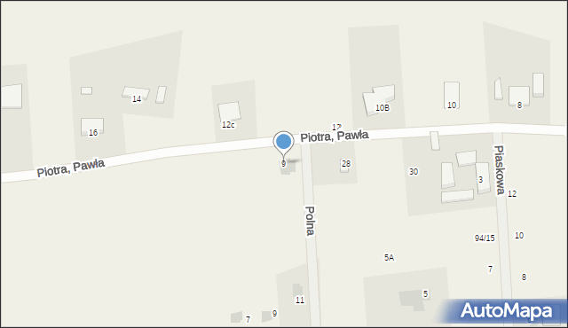 Krępsko, Piotra, Pawła, 9, mapa Krępsko