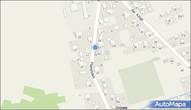 Krościenko nad Dunajcem, Pienińska, 13, mapa Krościenko nad Dunajcem