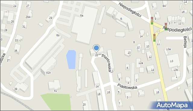 Krosno, Piastowska, 12, mapa Krosna